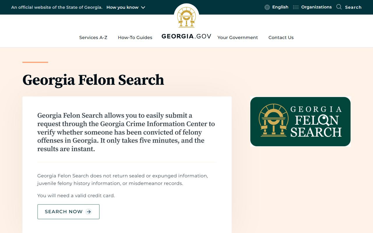 Terrell County criminal court records Georgia Felon Search service