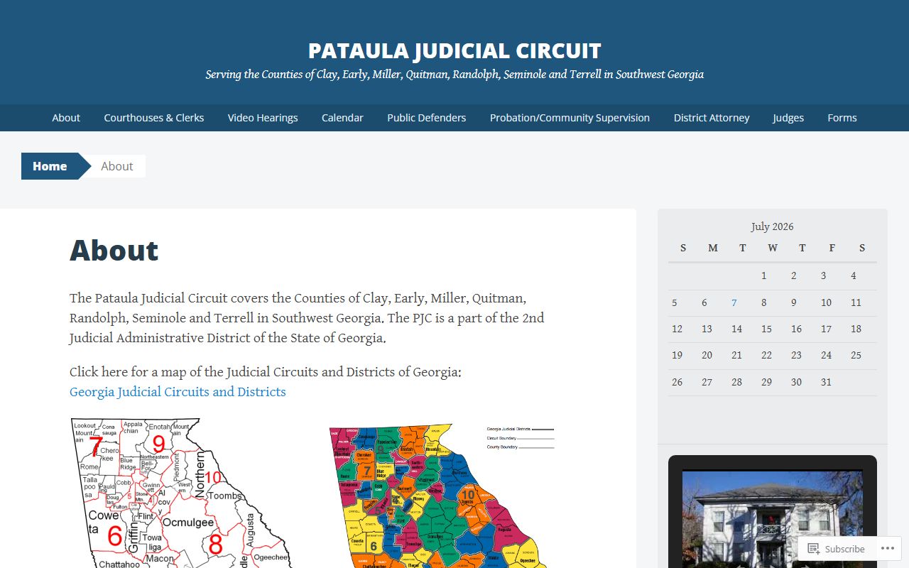 Terrell County Superior Court Pataula Judicial Circuit about page