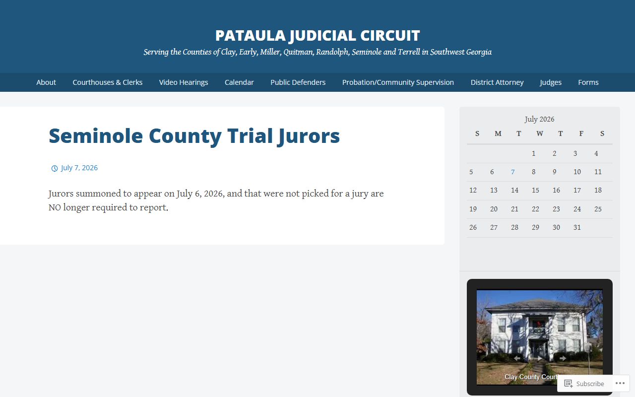 Terrell County Superior Court Pataula Judicial Circuit homepage