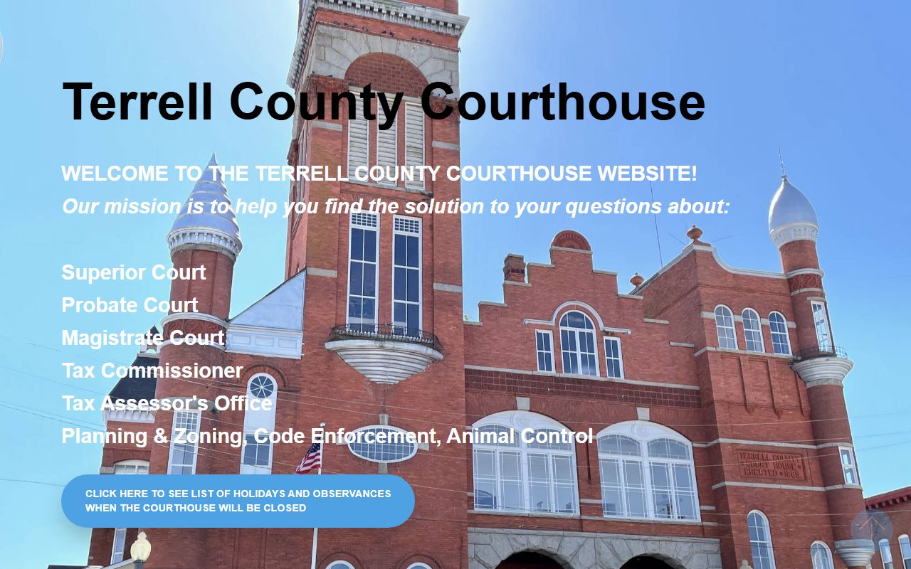 Terrell County court records courthouse landing page