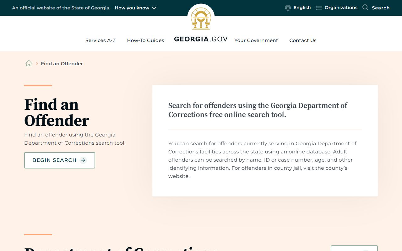 Terrell County inmate records Georgia Find an Offender source